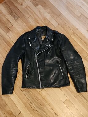 Pandora Black Leather Motorcycle Bomber Jacket